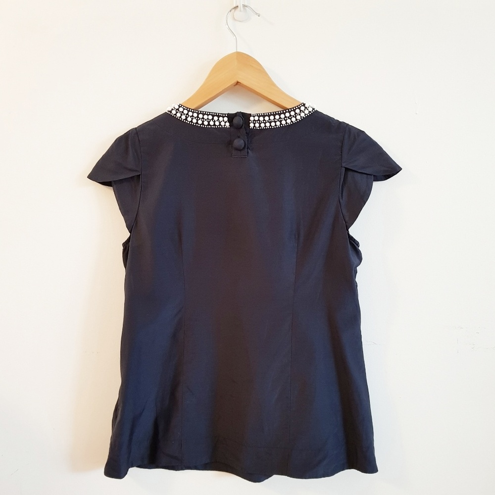 Banana Republic Silk/Cotton top w/ embellishments - Picture 2 of 5